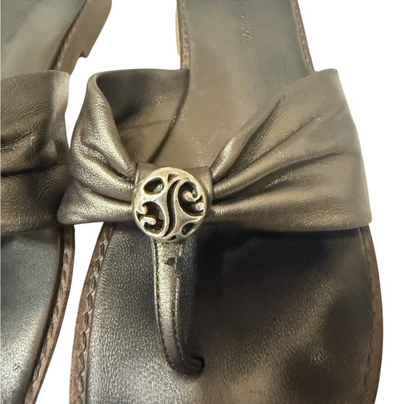 Brighton Party Metallic Grey Thong Slide Sandal Size - Picture 5 of 9